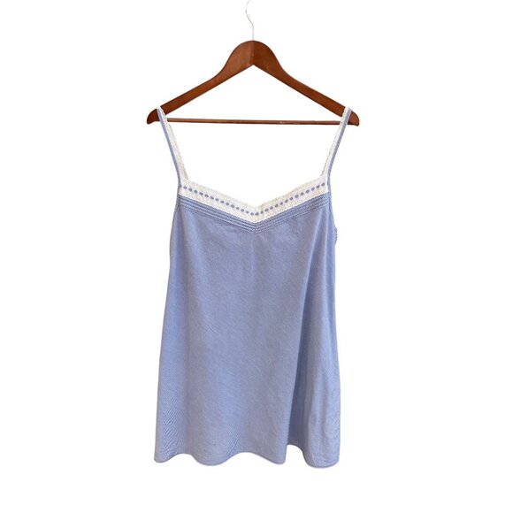 Light Blue Lace Trim Camisole Tank | Soft Girl Y2K Coquette Cottagecore Aestheti - Picture 1 of 7